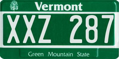 VT license plate XXZ287