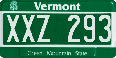 VT license plate XXZ293