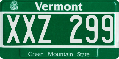 VT license plate XXZ299