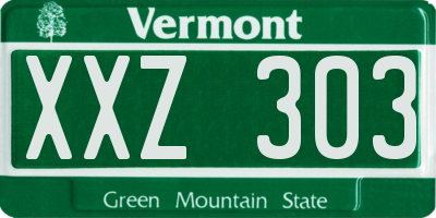 VT license plate XXZ303