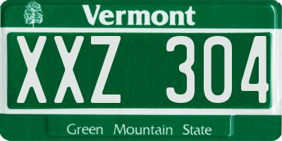 VT license plate XXZ304
