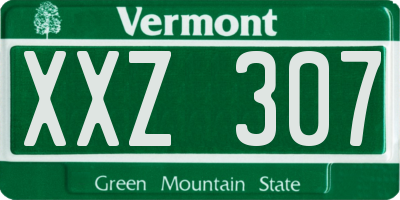 VT license plate XXZ307