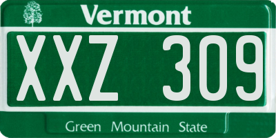 VT license plate XXZ309