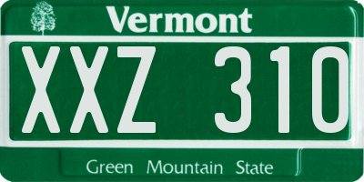 VT license plate XXZ310