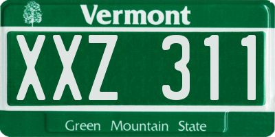 VT license plate XXZ311