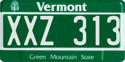 VT license plate XXZ313