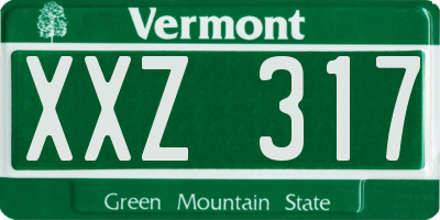 VT license plate XXZ317