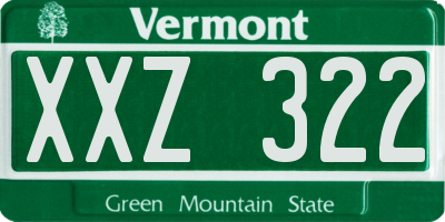 VT license plate XXZ322