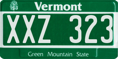 VT license plate XXZ323