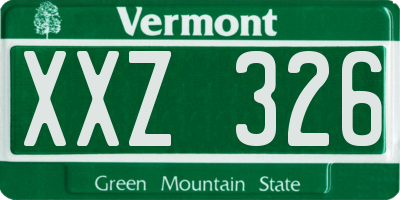 VT license plate XXZ326