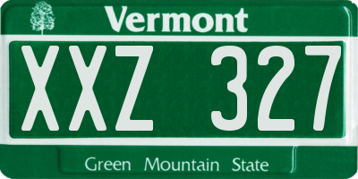 VT license plate XXZ327