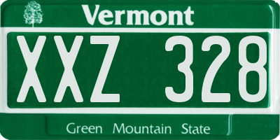 VT license plate XXZ328