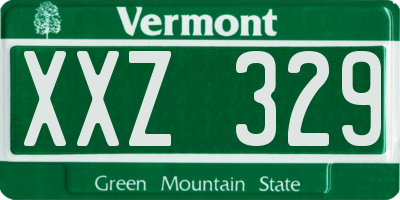 VT license plate XXZ329