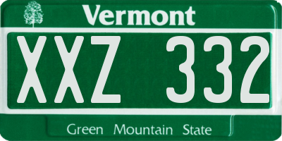VT license plate XXZ332
