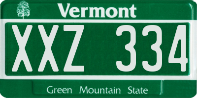 VT license plate XXZ334