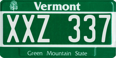 VT license plate XXZ337