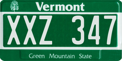 VT license plate XXZ347