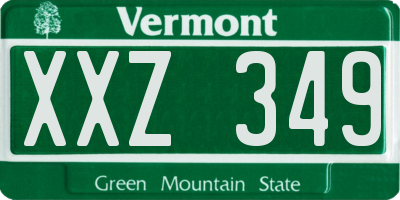 VT license plate XXZ349