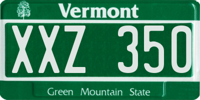 VT license plate XXZ350
