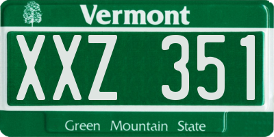 VT license plate XXZ351