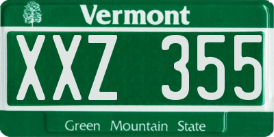 VT license plate XXZ355