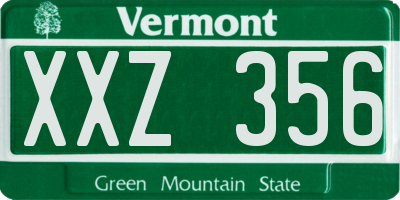 VT license plate XXZ356