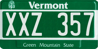 VT license plate XXZ357