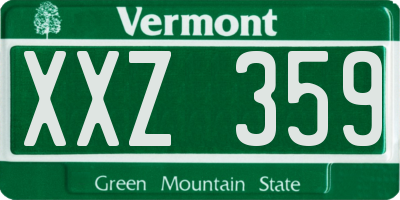 VT license plate XXZ359