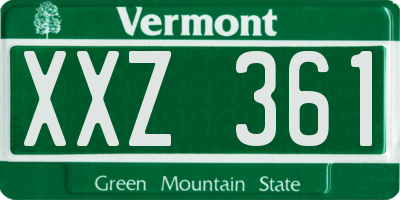 VT license plate XXZ361