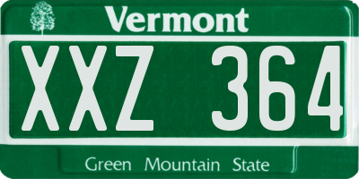 VT license plate XXZ364