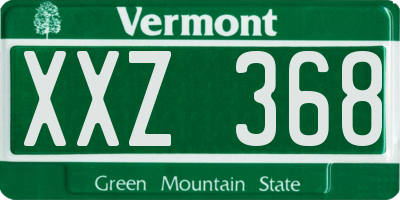 VT license plate XXZ368