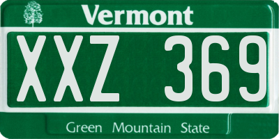 VT license plate XXZ369