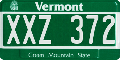 VT license plate XXZ372