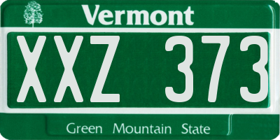 VT license plate XXZ373