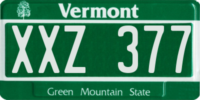 VT license plate XXZ377