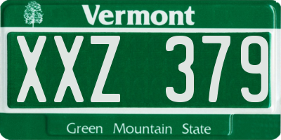 VT license plate XXZ379