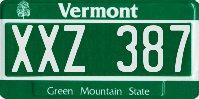 VT license plate XXZ387