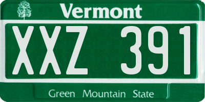VT license plate XXZ391