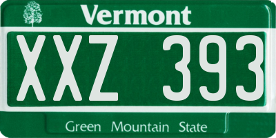 VT license plate XXZ393