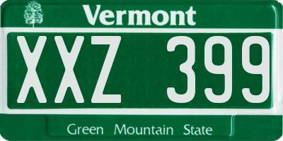 VT license plate XXZ399