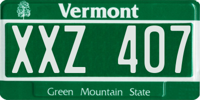 VT license plate XXZ407