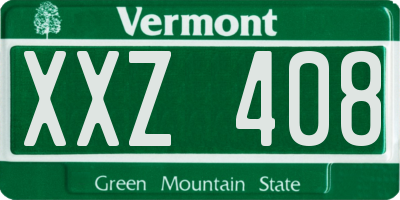VT license plate XXZ408