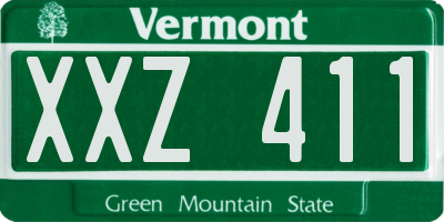 VT license plate XXZ411