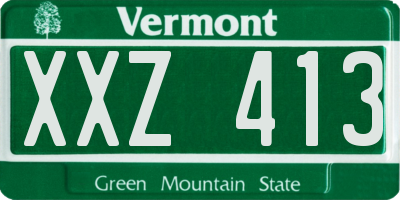 VT license plate XXZ413