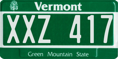 VT license plate XXZ417