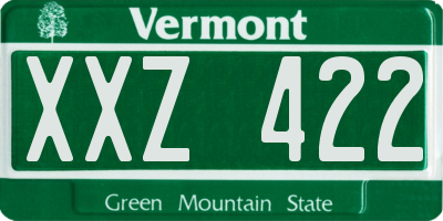 VT license plate XXZ422