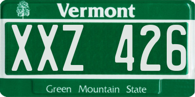 VT license plate XXZ426