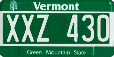 VT license plate XXZ430