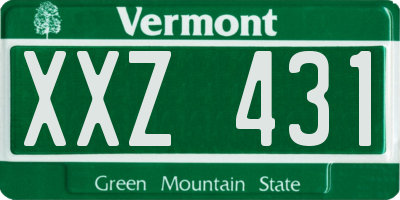 VT license plate XXZ431