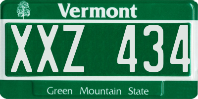 VT license plate XXZ434